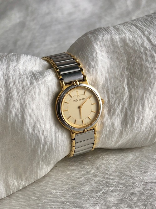 Yves Saint Laurent イヴ・サンローラン 腕時計 シルバー ステンレススチール クウォーツ 2200-228481 vintage ヴィンテージ オールド d25enz