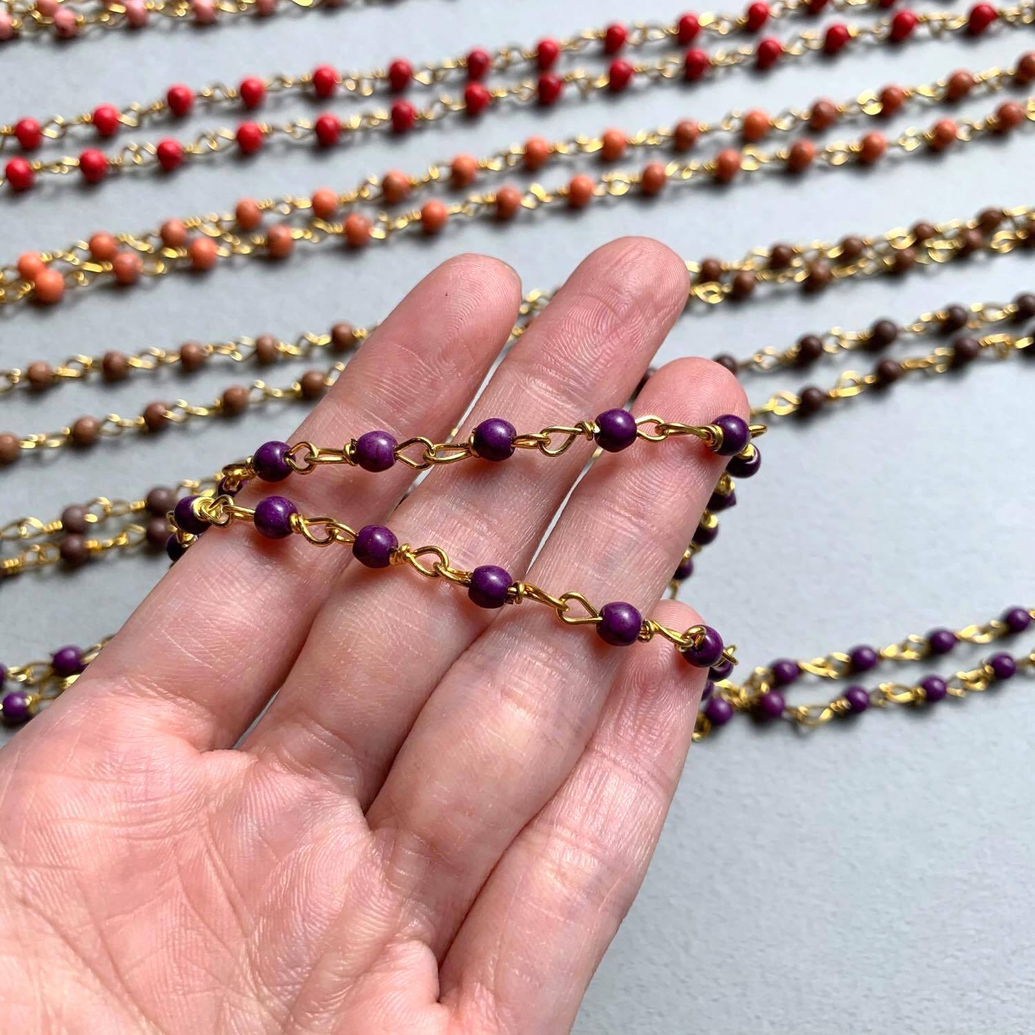 メガネ留めワイヤービーズネックレス（6色） | Dua-アクセサリーパーツ