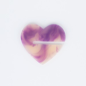 プレミアムな台座 パープルマーブル ハート