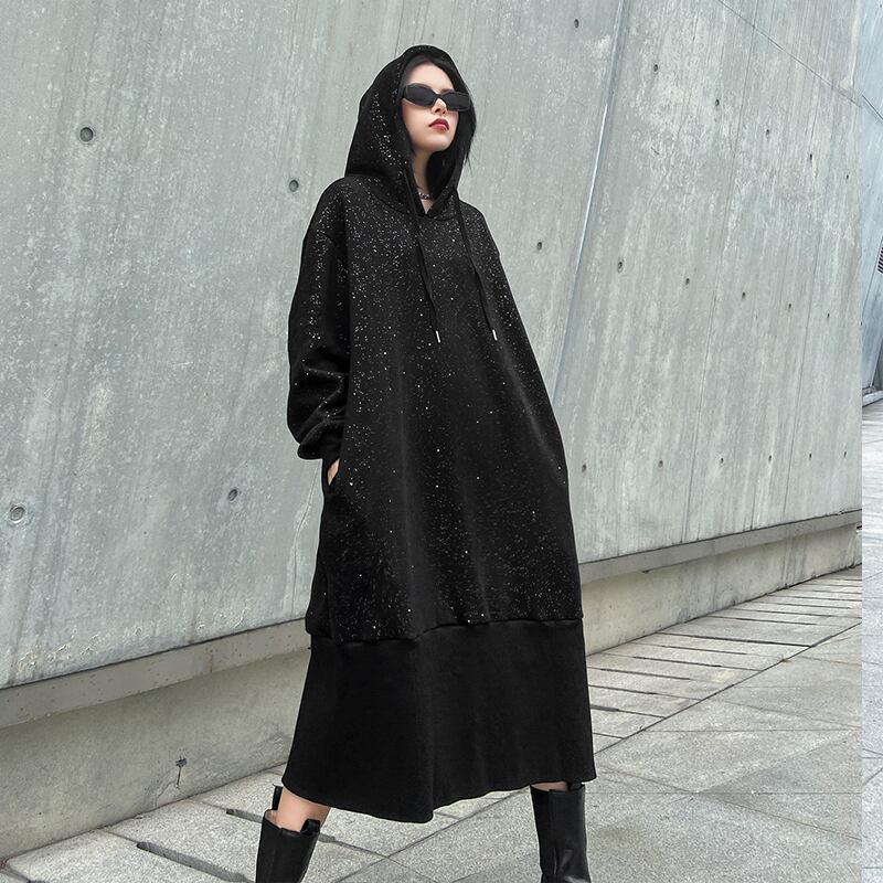 セーター レディースオータムウィンターロングルーズフードベルベットジャケット ドレス 秋物 冬物 ラブタオタオダレンハウス877295978