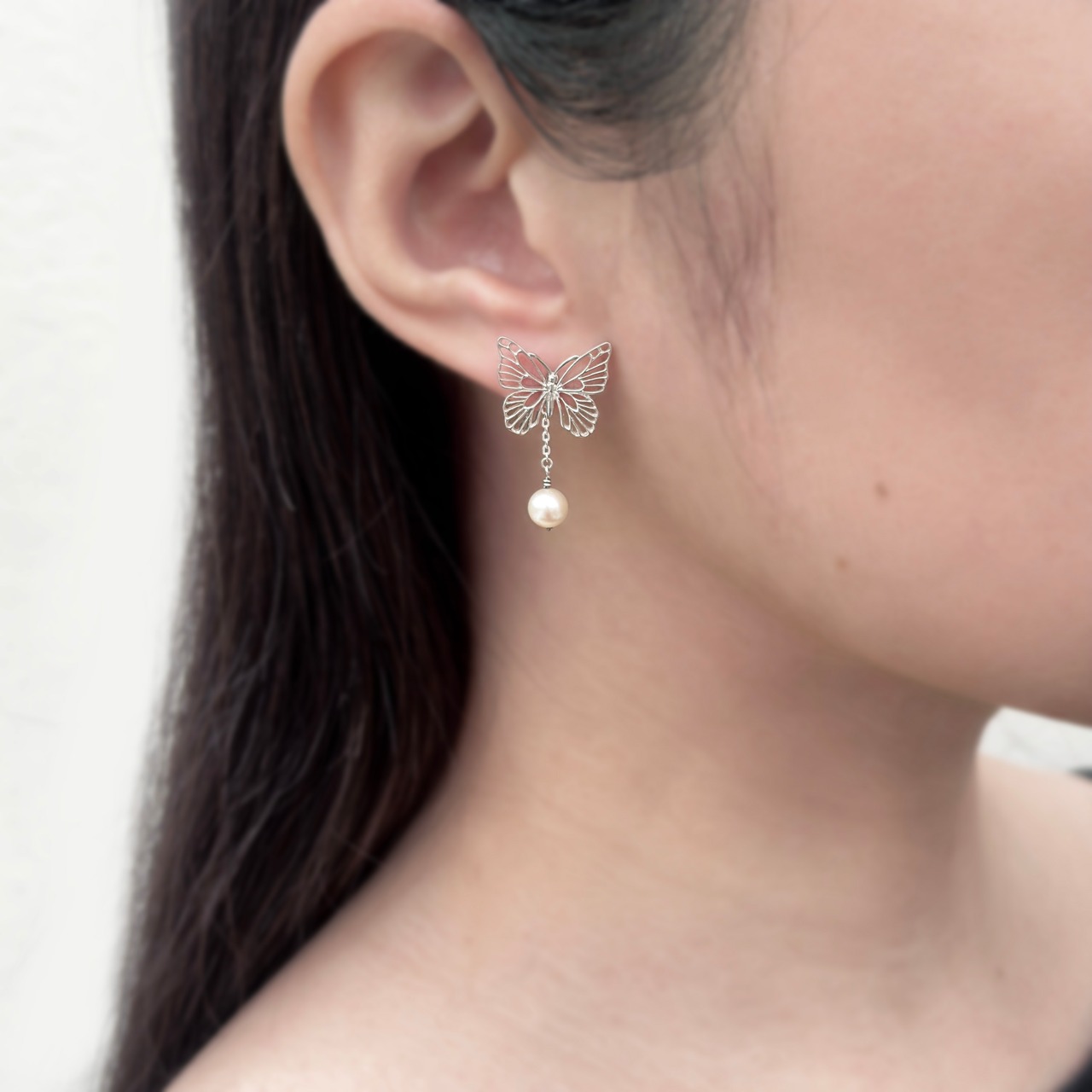 Lucie｜ルシィ 蝶 ポスト ピアス (SV925) 透かし シルバー 銀