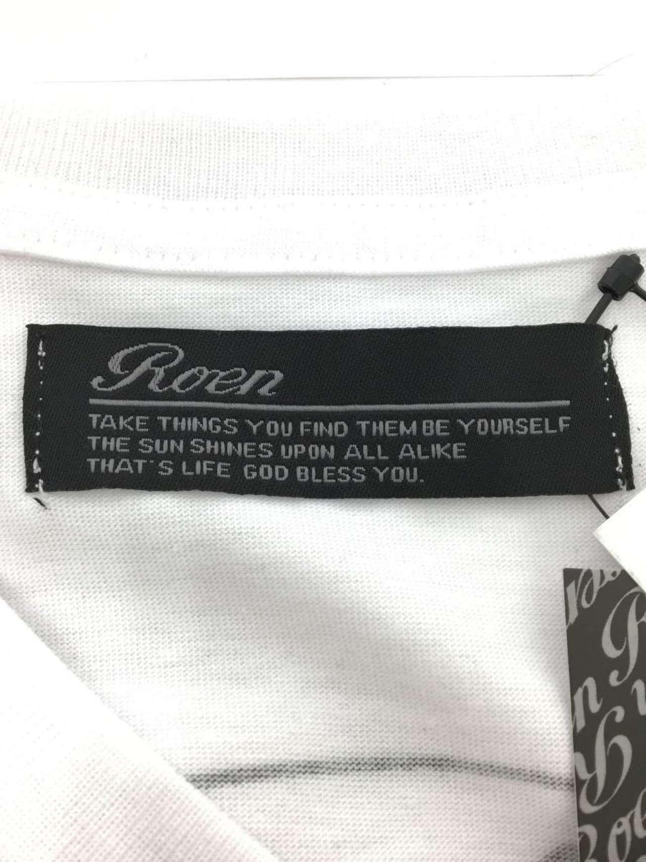 Roen(ロエン)バックプリントロゴVネックカットソー/ホワイト