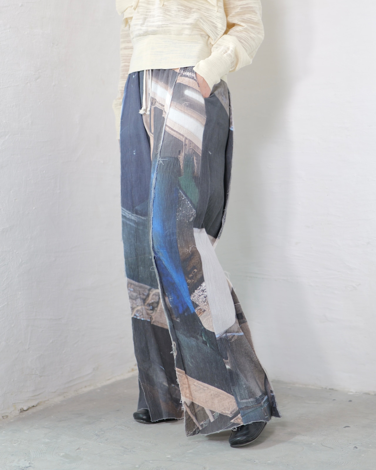 kotoha yokozawa - Graphic Yoryu Pants :Mono Coil|グラフィック楊柳/風景プリント/size 4