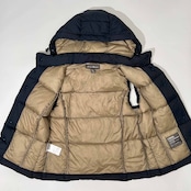 Eddie Bauer エディーバウアー 900フィルパワー ダウン ベスト M/P /フード付き/ネイビー/レディース
