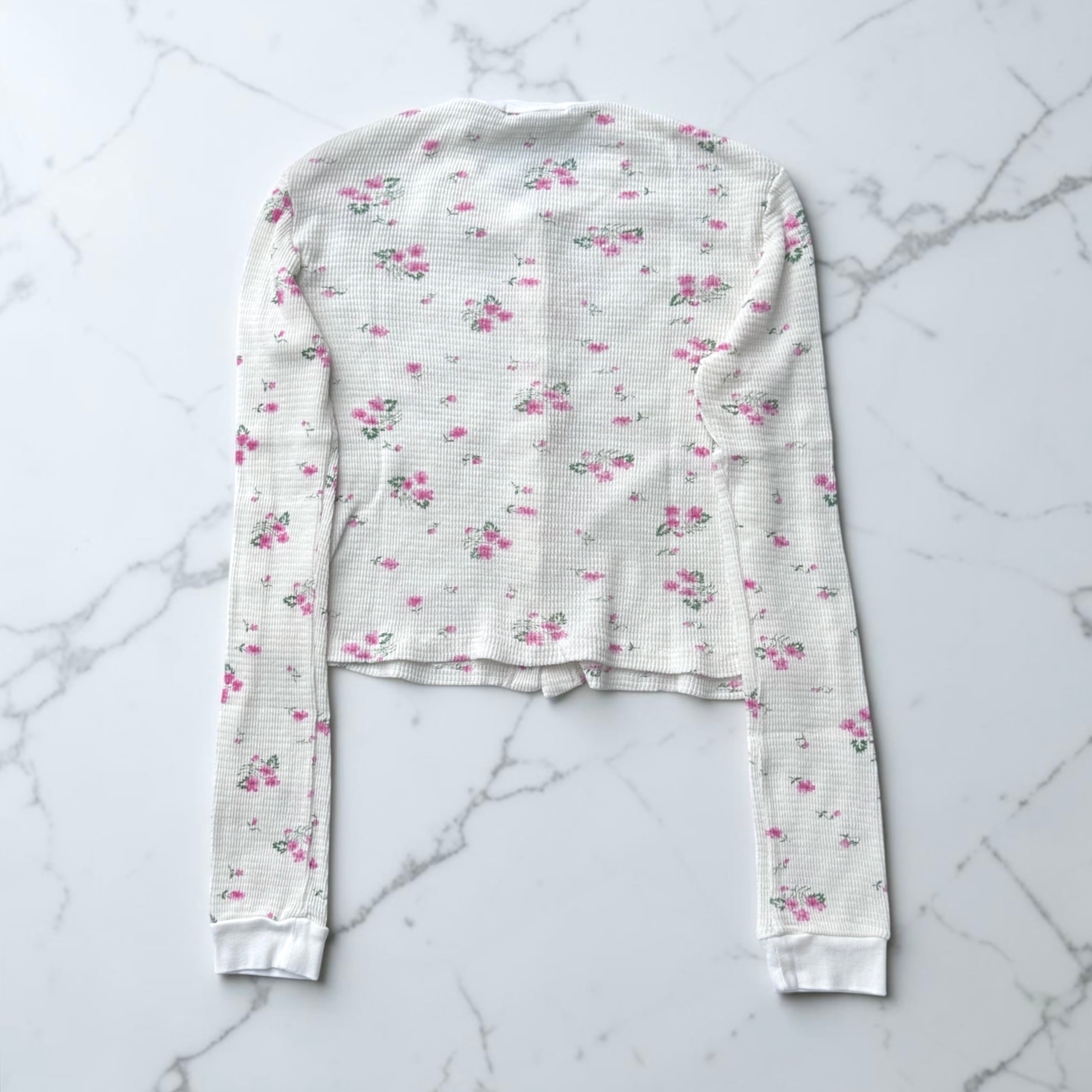 FUMIKA_UCHIDA  [FLORAL PRINT WAFFLE CARDIGAN]