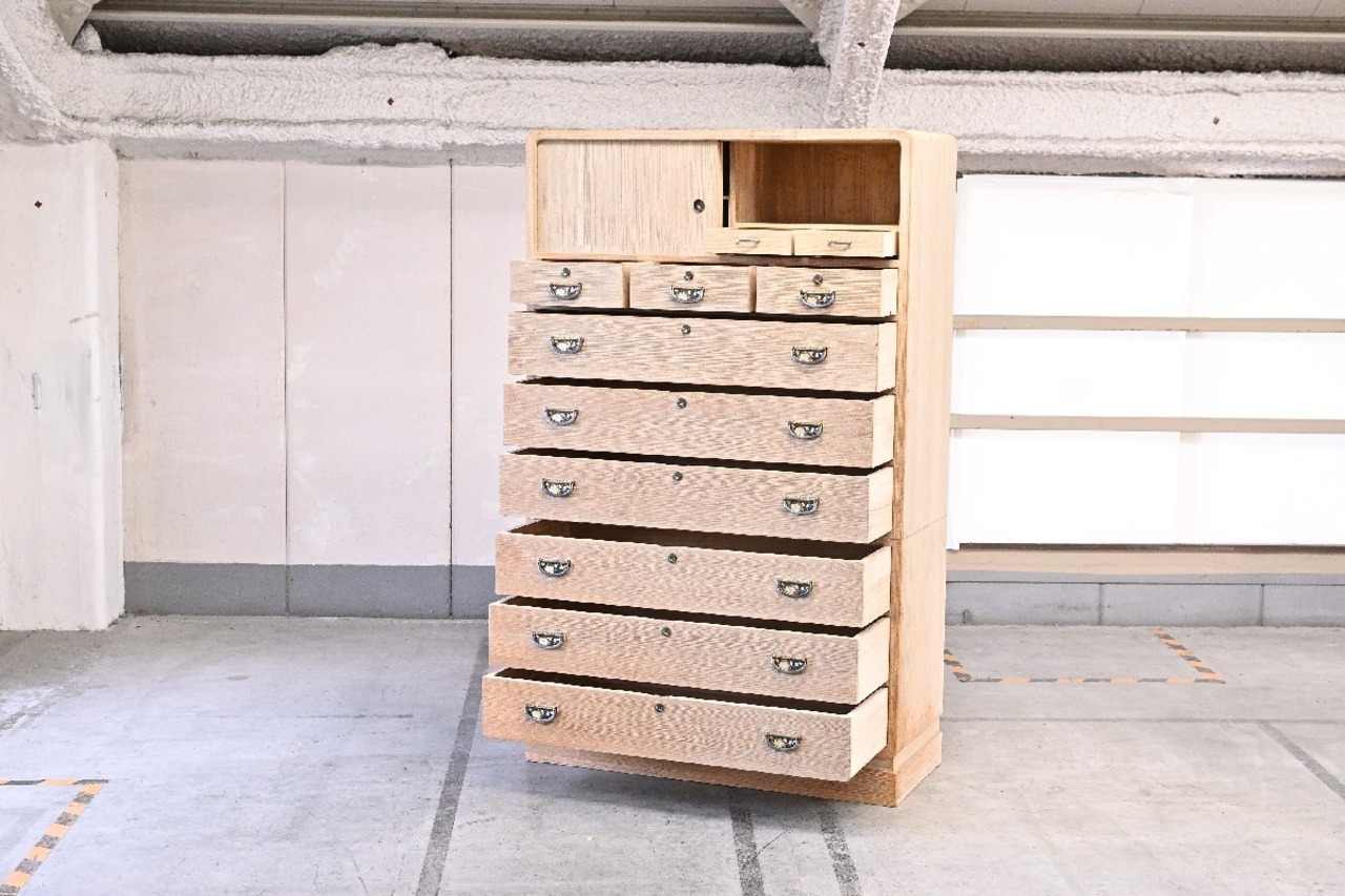 高級 加茂箪笥 桐箪笥 吉沢昭次 作 8段 147万 引き出し 昇り箪笥 タンス 和家具 伝統 収納 チェスト 衣装 整理 工芸品 着物【中古家具/中古インテリア/USED家具ユーズド家具/リサイクル】