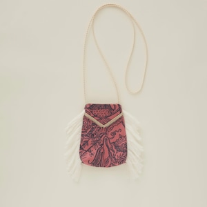 〈 eLfin Folk 〉FLORA twill Fringe pochette / elf-231A18 / ポシェット / pink