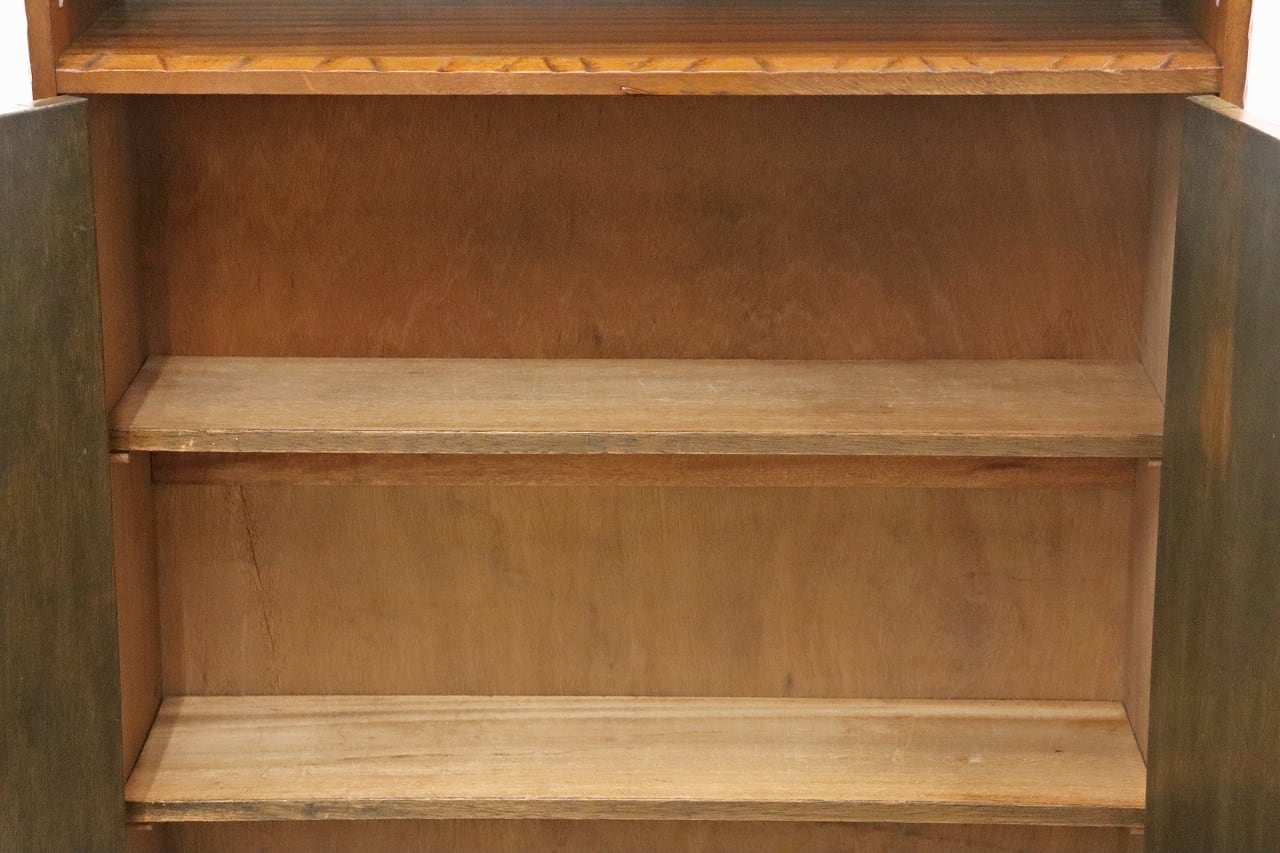 レトロ ガラス キャビネット 食器棚 書棚 本棚 本箱 収納 水屋 沼津店】レトロ ガラス キャビネット 食器棚 書棚 本棚 本箱