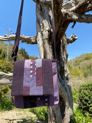 絣手作りアートショルダーバッグ　現品お届け