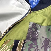 【bomber29】再構築リバーシブル中綿ボンバー military × original print BOMBER JACKET