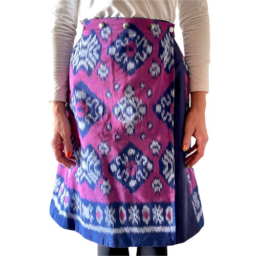 Hand Made バティックリバーシブル巻スカート