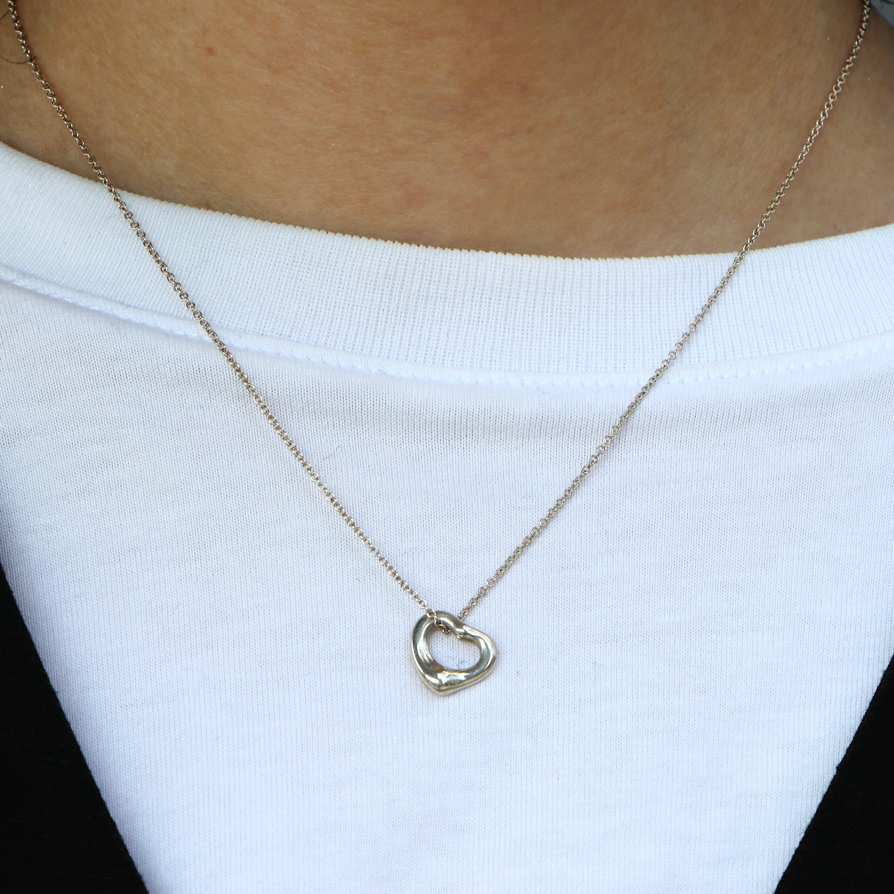 TIFFANY&Co. ティファニー Silver925 オープンハート ネックレス qoj 
