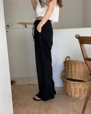 (予約) muret / Clover string pants (black)