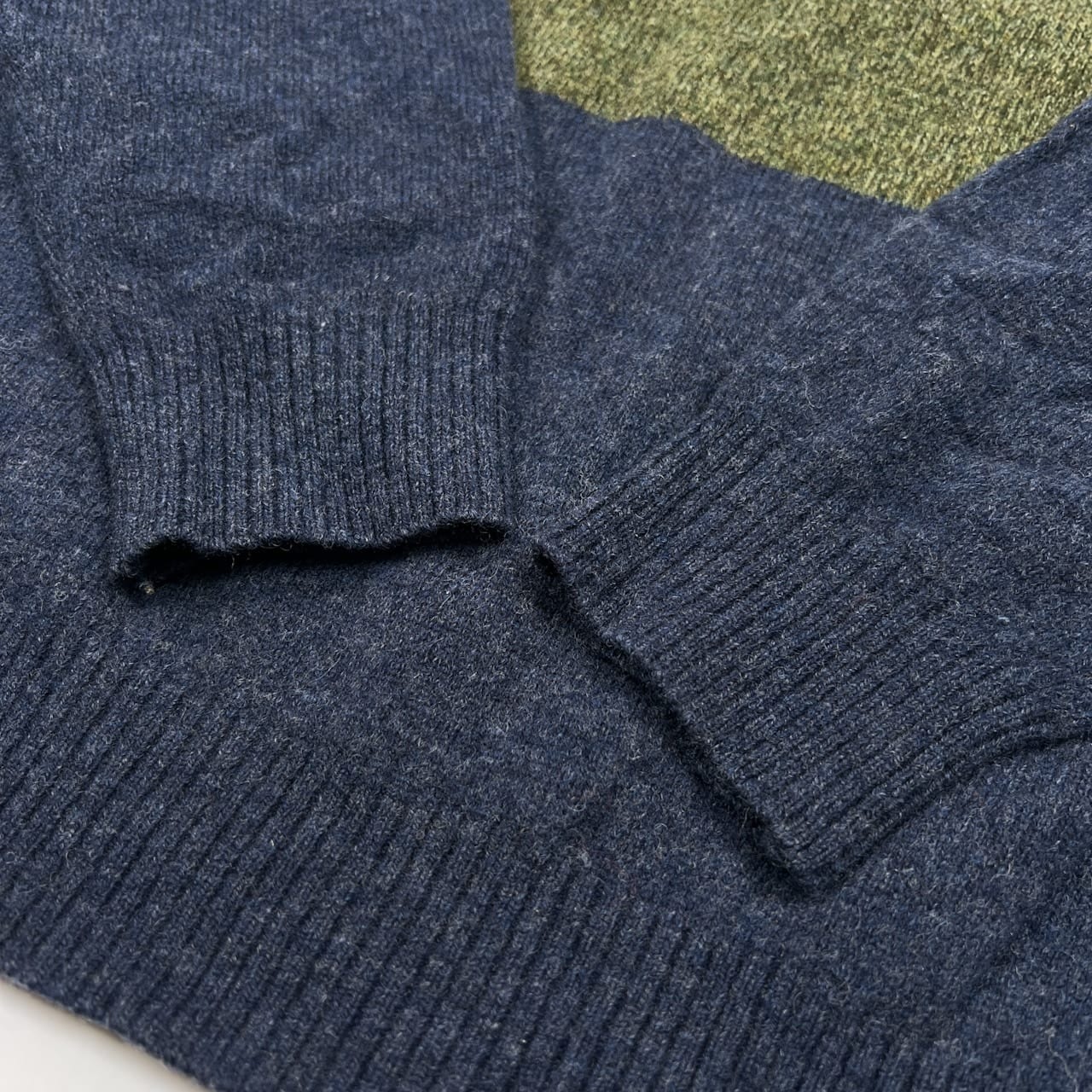 CHAPS チャップス ハーフジップ ウールニットセーター サイズ L /メンズ/ベージュ×グリーン×ネイビー/日登美