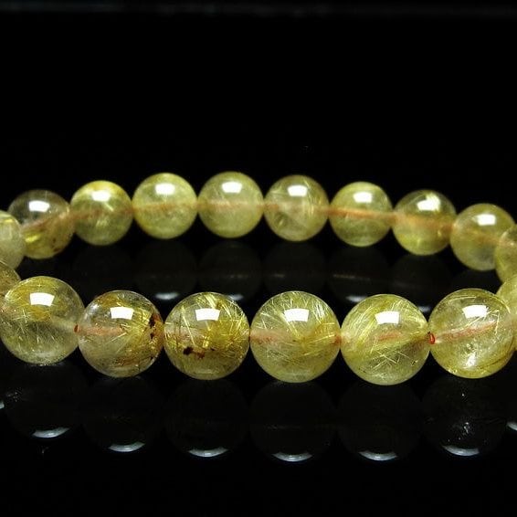 ルチルクォーツ ブレスレット 10mm タイチンルチルクォーツ タイチンルチル 一点物 メール便可 [M便 1/10] 111-49086