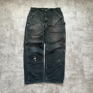 USA製 ブラック ダブルニー Carhartt B01 BLK 34×30