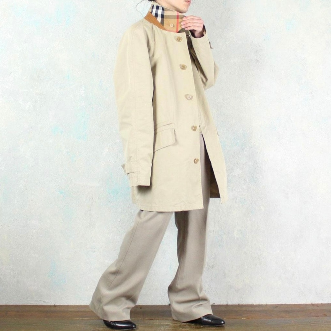 BURBERRY オーバーサイズ ラグランスリーブ ハーフコート 【ME-0939】 | cv