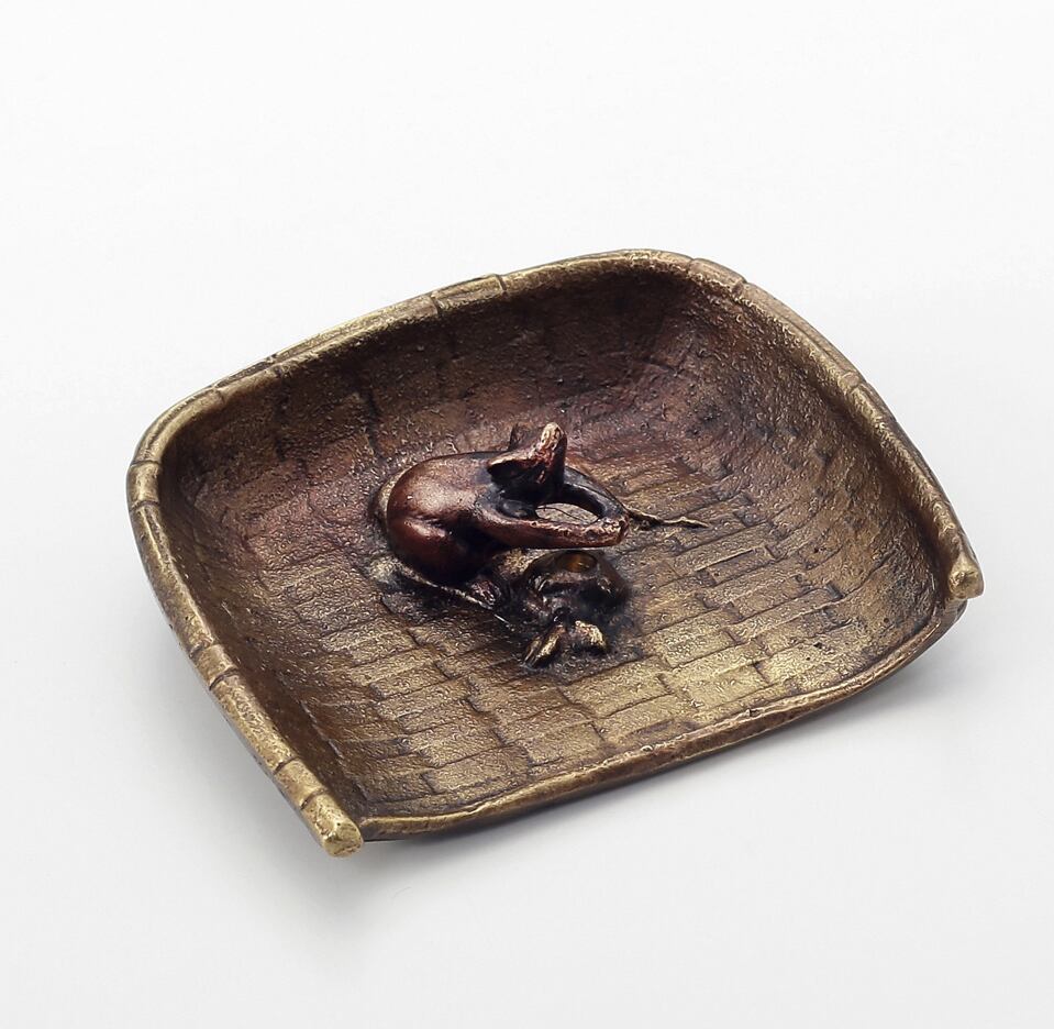 香立 箕にねずみ 和雲作