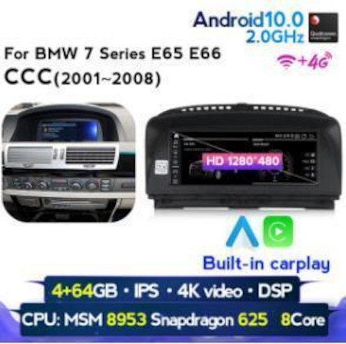 BMW 7シリーズE65 E66 2001-2008 アンドロイドナビ ビルトイン carplay ccc 64G CCC -YA-1069
