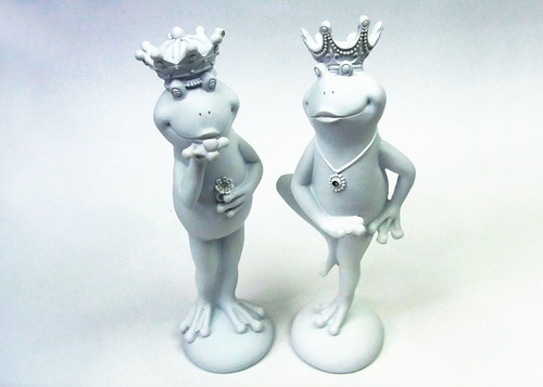 蛙の置物 ロイヤルペアフロッグ クィーンアンドキング