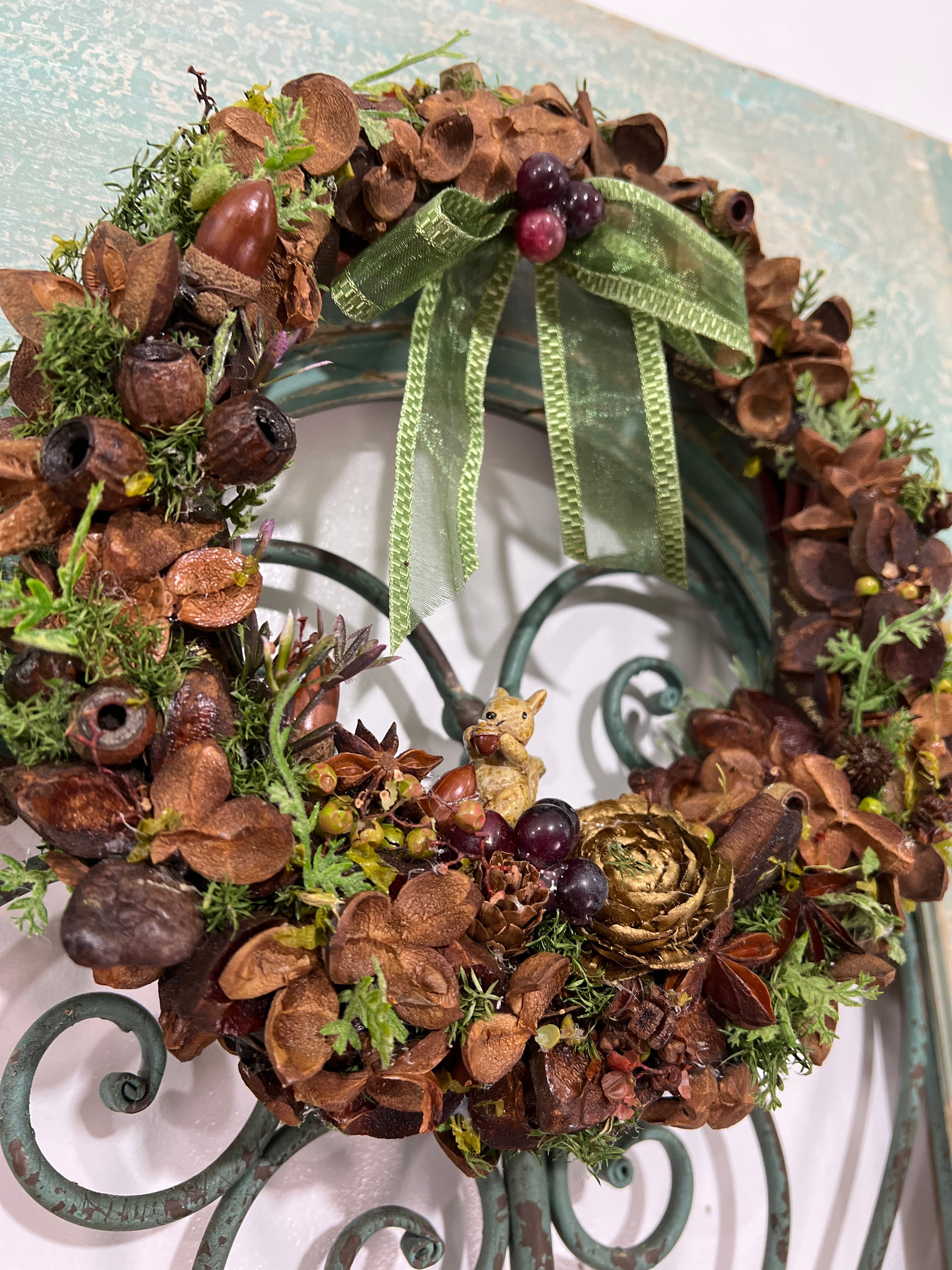 ユーカリと木の実のハーフリース グリーンリース ユーカリと木の実のハーフリース グリーンリース 【公式通販】