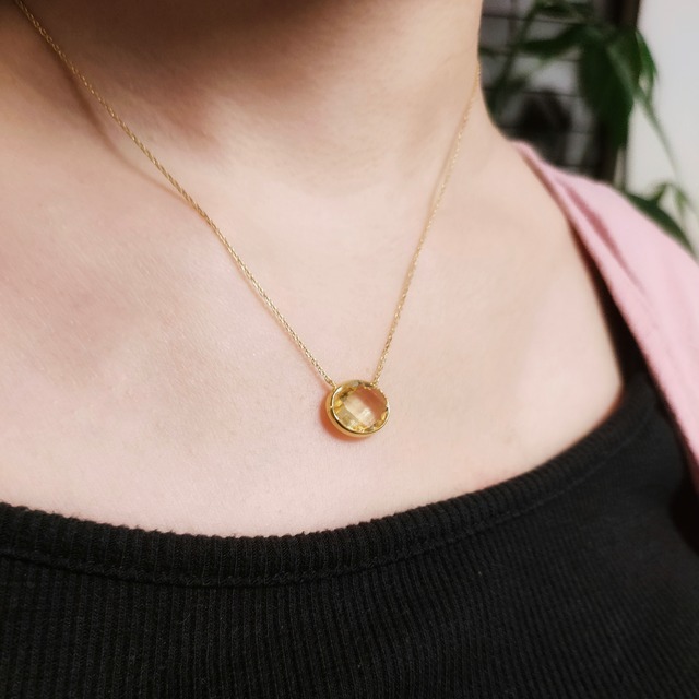 【oval necklace】シトリン ～黄金の太陽～
