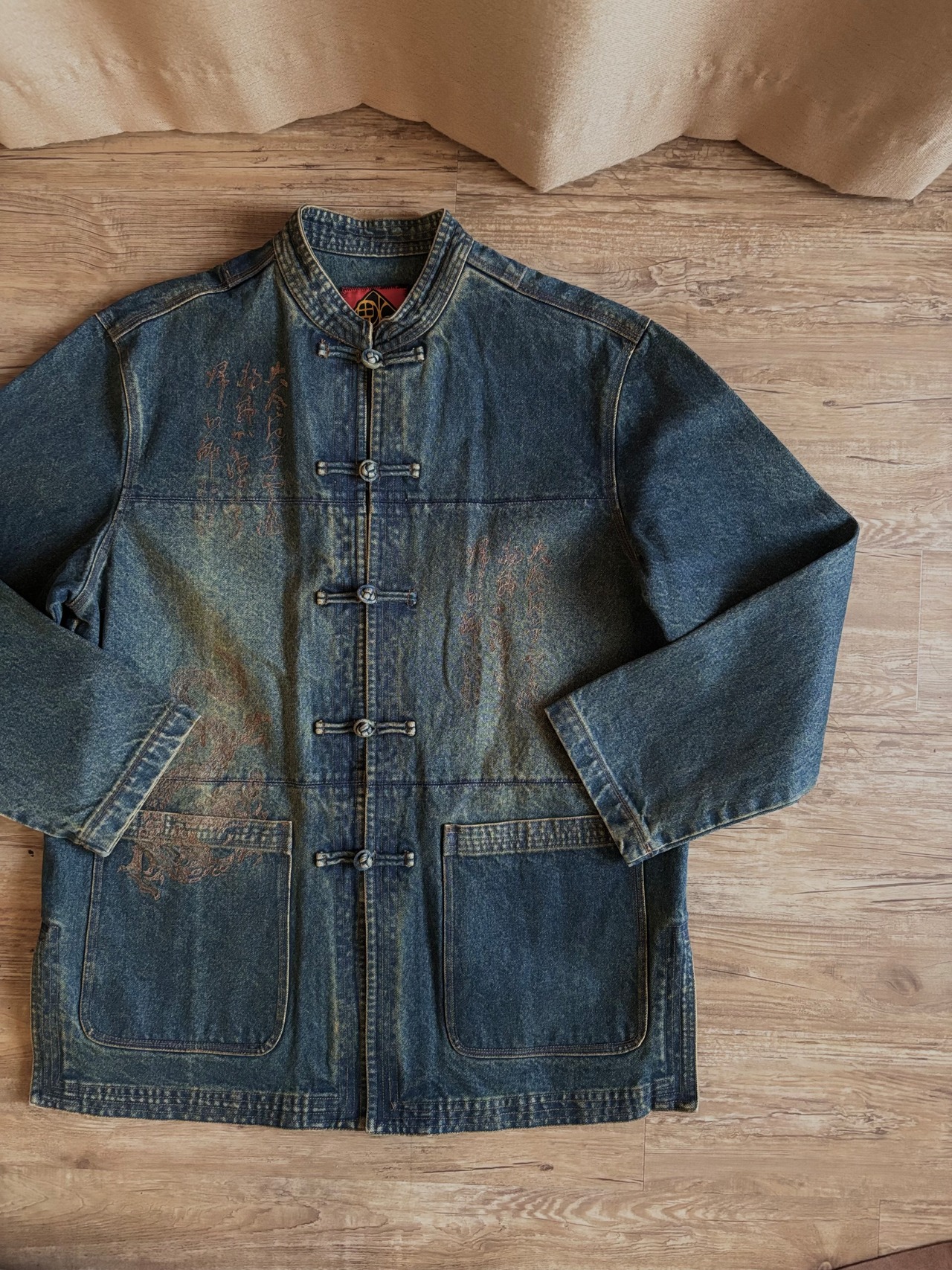 china button design denim jacket-5186-3