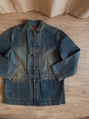 china button design denim jacket-5186-3