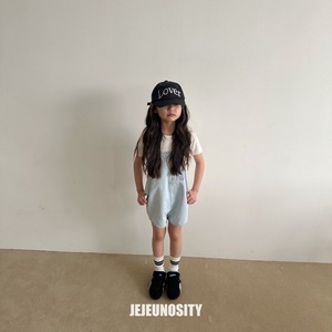 【jejeunosity】ベリーショートオーバーオール サロペット ライトデニム 90〜120cm 240702