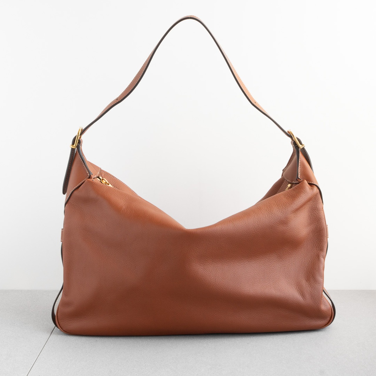 セリーヌ ラージ ロミー ショルダーバッグ ブラウン レザー