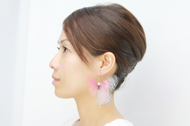 蝶ピアス(イヤリング変更可)Pink Diamond Fairy Dream Earring クリスマスカラー