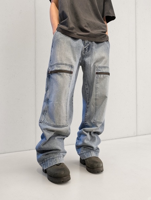 "BUGLE BOY" double knee denim pants