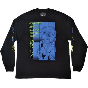 エヴァンゲリオン　長袖Tシャツ　XLサイズ　黒　綾波レイ　アニメT　ロンT *