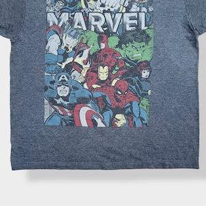 【MARVEL】2XL ビッグシルエット ロゴ プリント オフィシャル 公式 Tシャツ アベンジャーズ スパイダーマン アイアンマン マイティソー ハルク キャプテンアメリカ  アメコミ マーベル メキシコ製 半袖 US古着