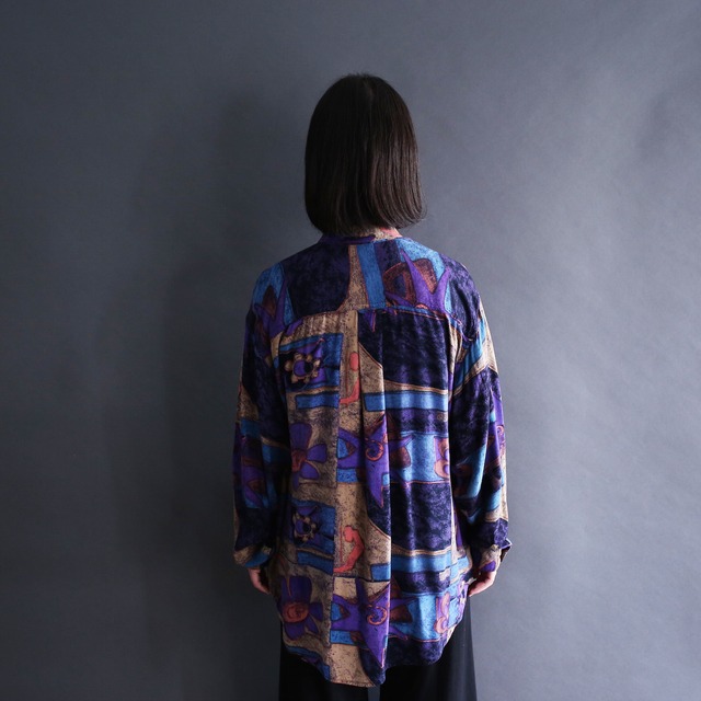 mysterious art pattern l/s fry front shirt