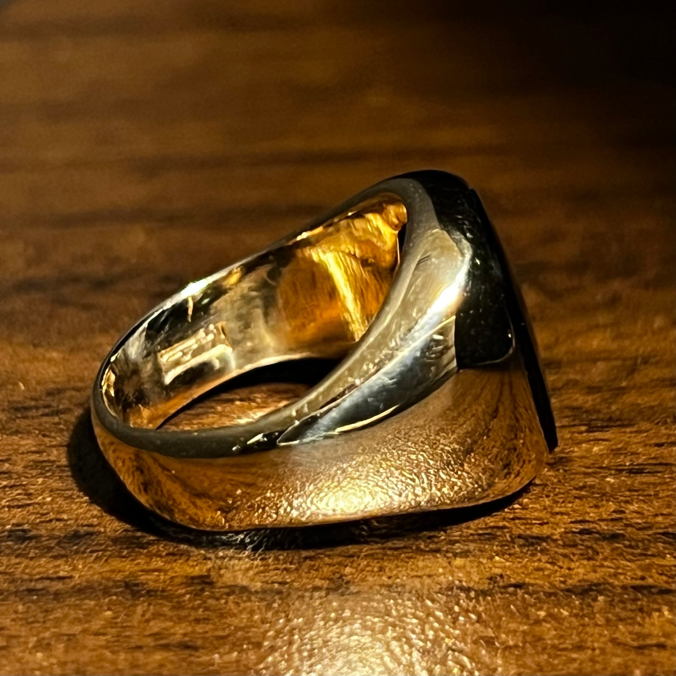 VINTAGE TIFFANY & CO. 14K Gold Square Black Onyx Signet Ring  