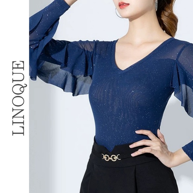 ラメシアーフリルスリーブレオタード 6color 【L00127】