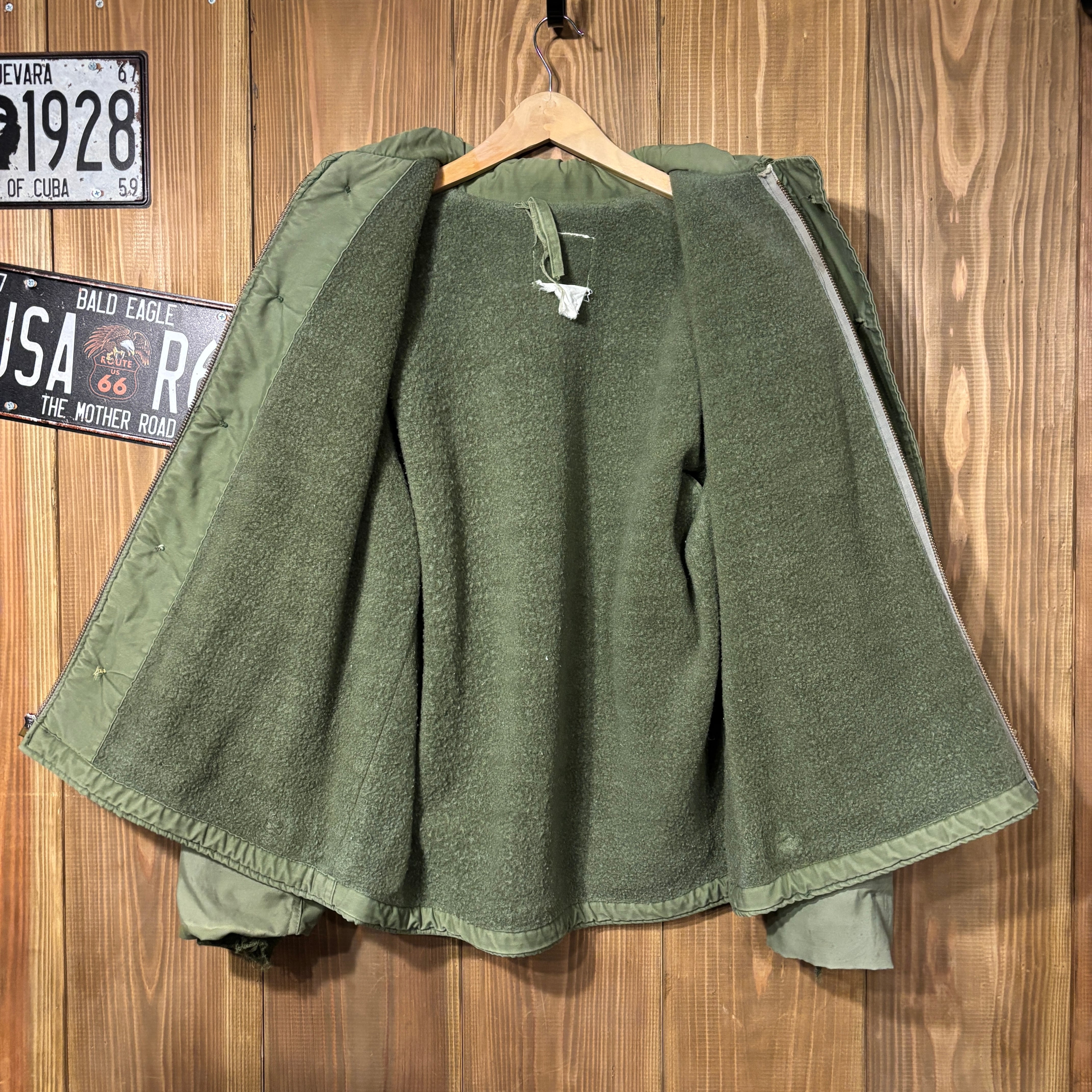 80s 米軍 実物 A-2 デッキジャケット ミリタリー ヴィンテージ L USN