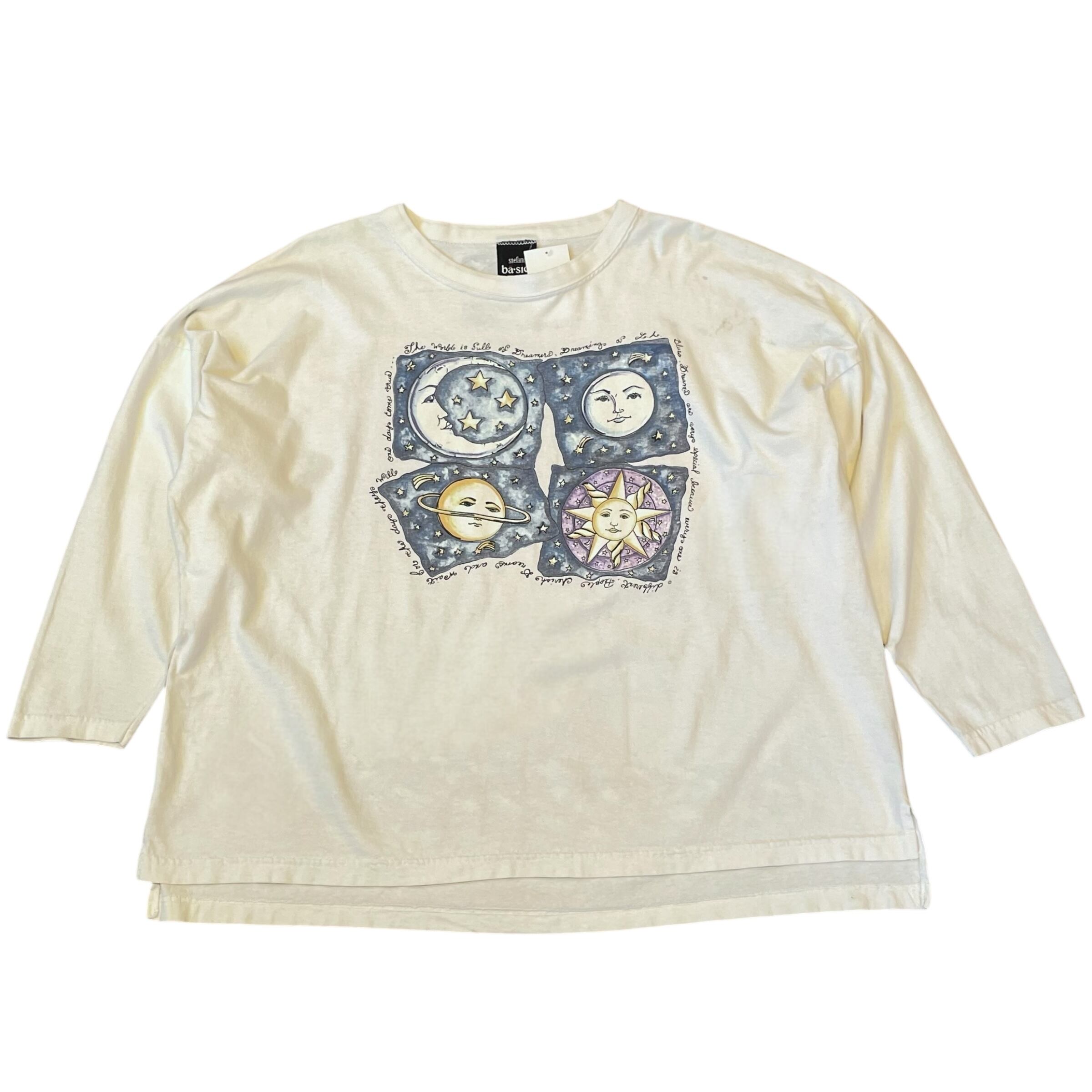 80~90s L.A. Blues "astronomical body" design print L/S T-shirt