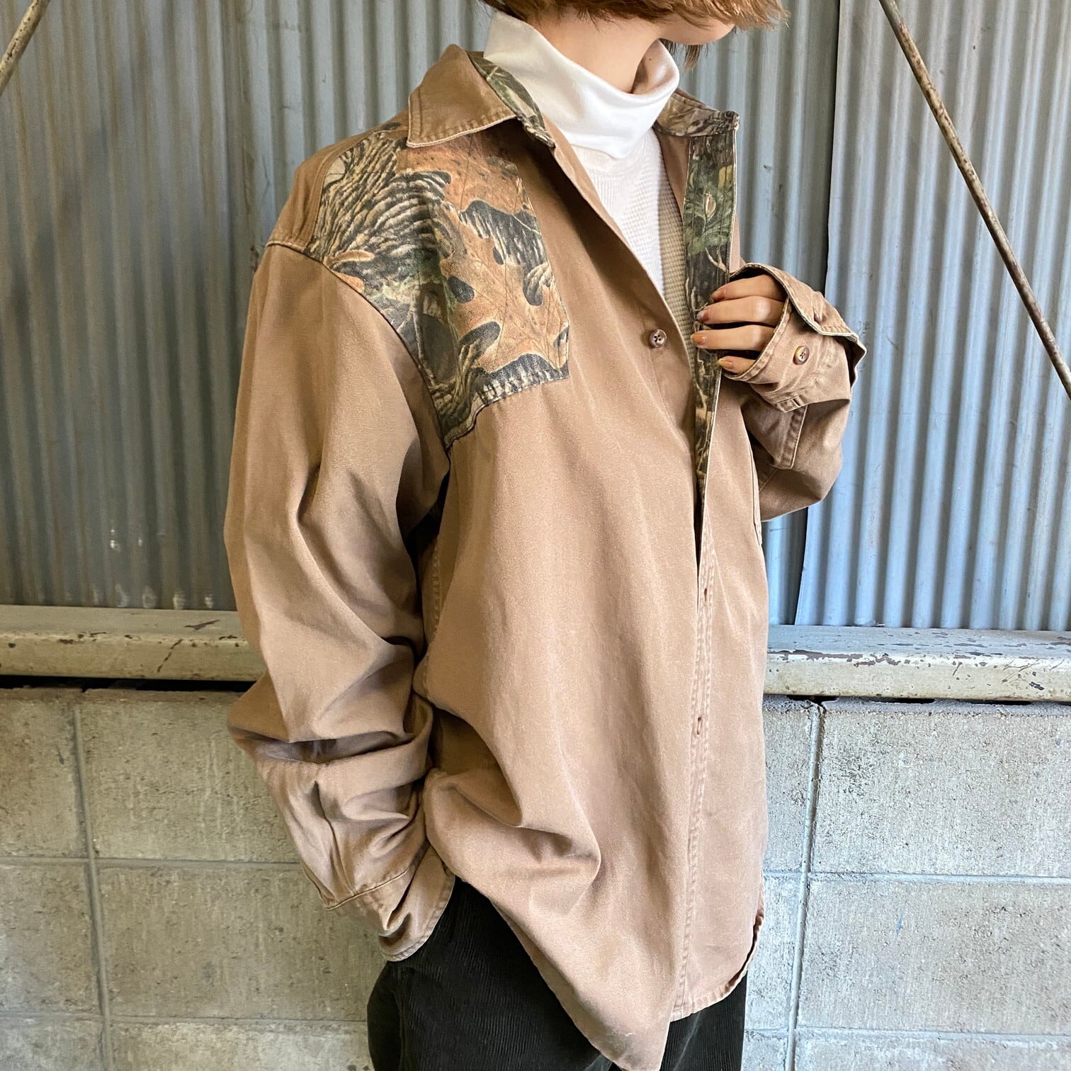 USA製 L.L.Bean vintage リアルツリー 柄 BDシャツ M