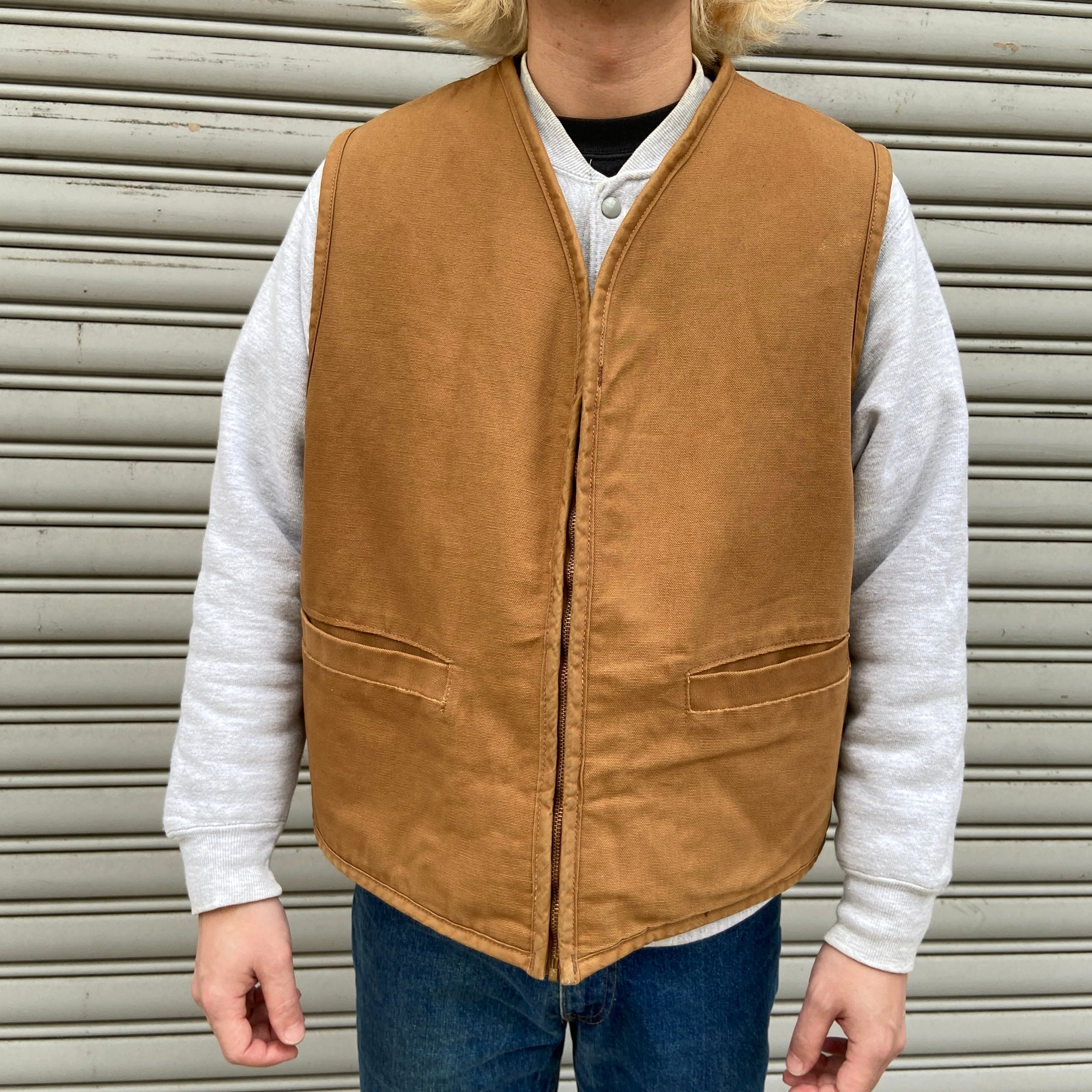 70s Carhartt ダックベスト USA製 裏ボアXL スコービルジップ 70s Carhartt ダックベスト USA製 裏ボアXL スコービルジップ