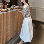 オフショルダーボーダーニット［50029］　