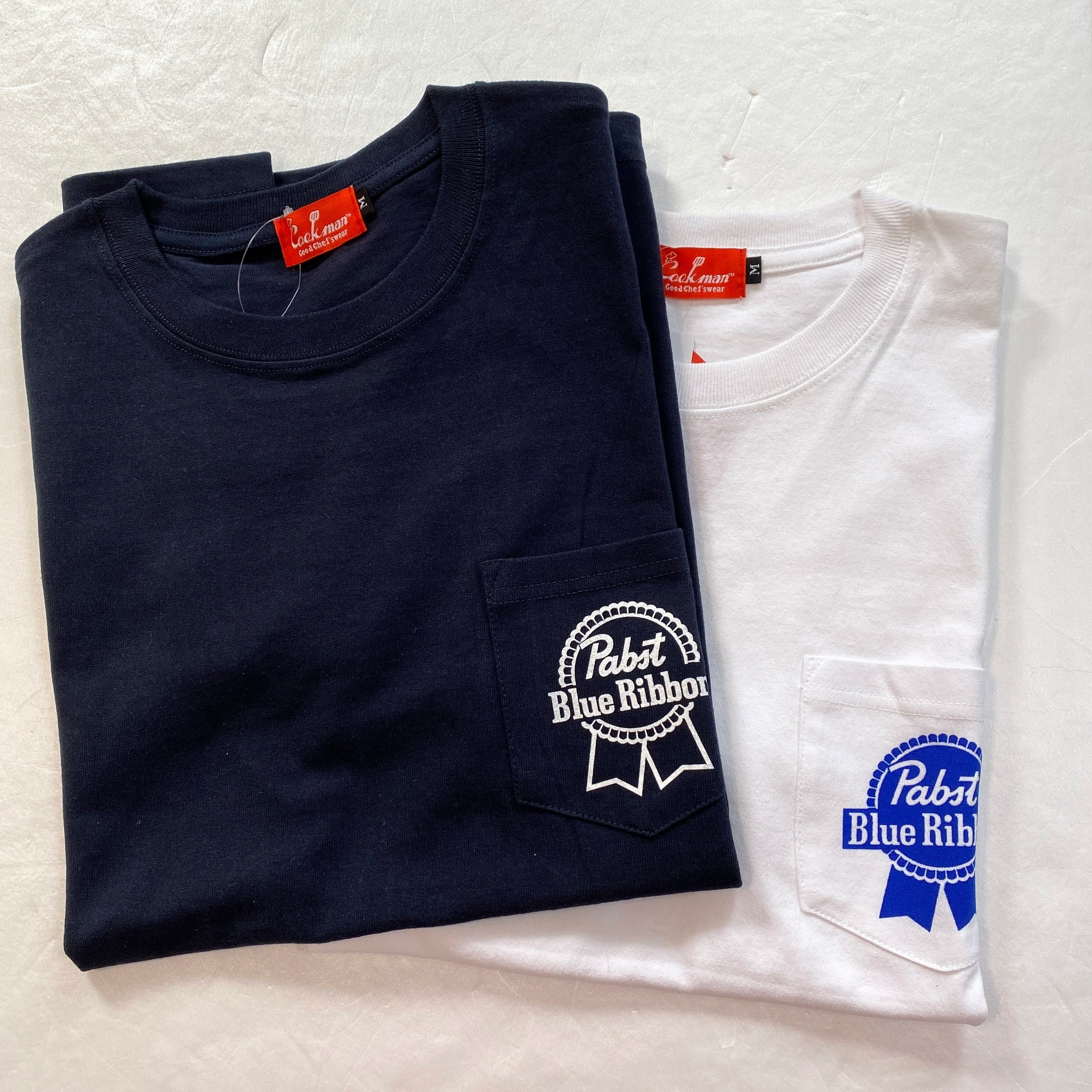 送料無料】COOK MAN Pabst Ribbon Beer Pocket コラボTシャツ 半袖