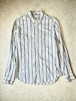 J.CREW マルチストライプ 長袖ボタンダウンシャツ M ブルー×ネイビー ジェイクルー SLIM シークレットウォッシュ ストレッチ