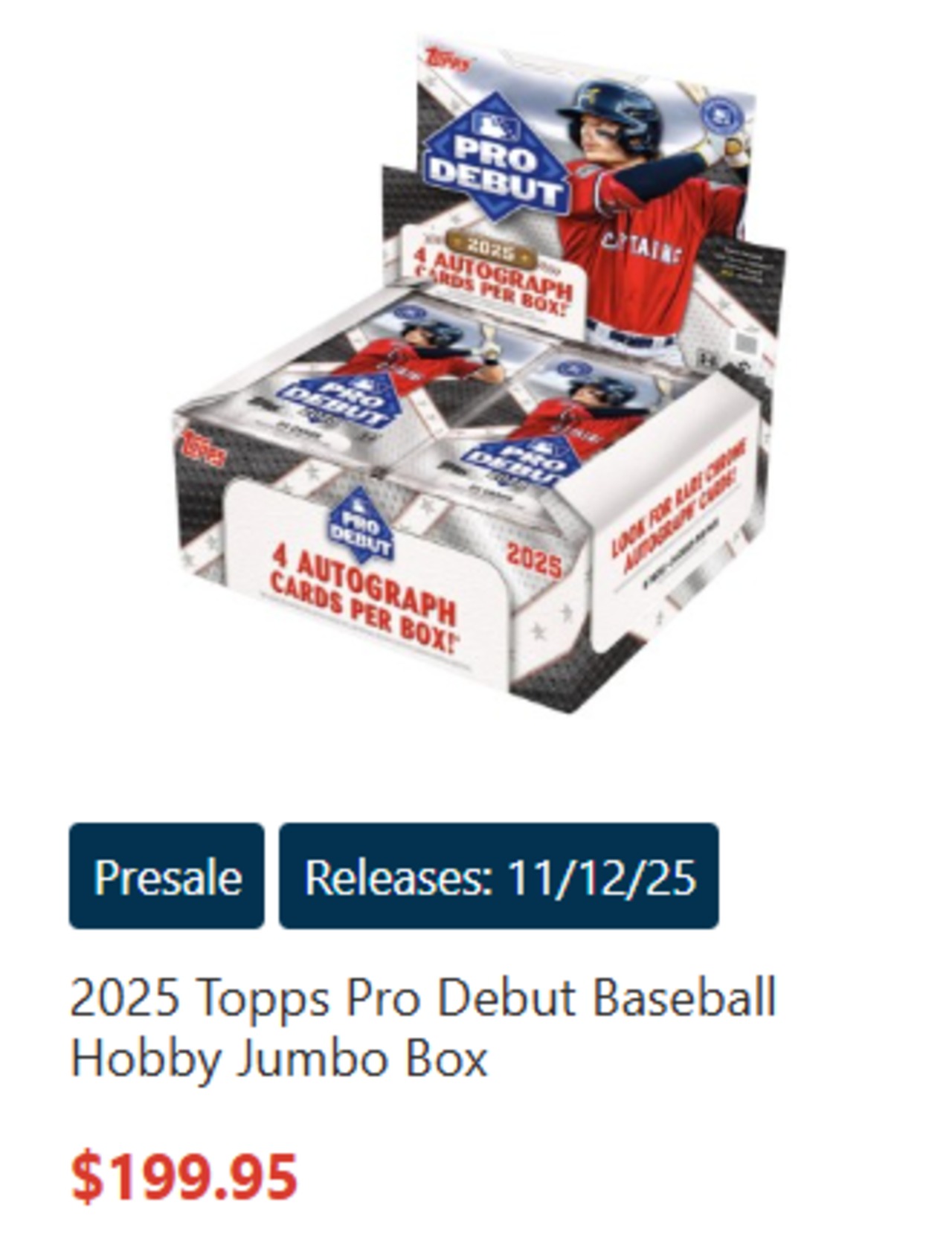 サイン4枚入り 2025 Topps Pro Debut Baseball｜マイナーリーグ期待の