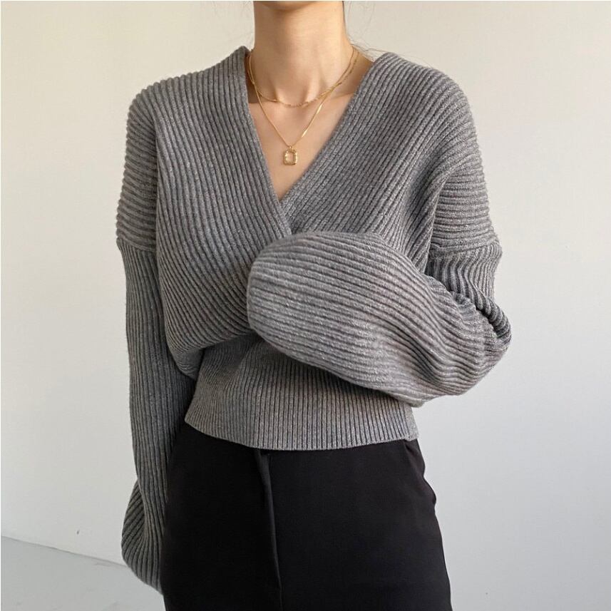 カシュクールデザインニット