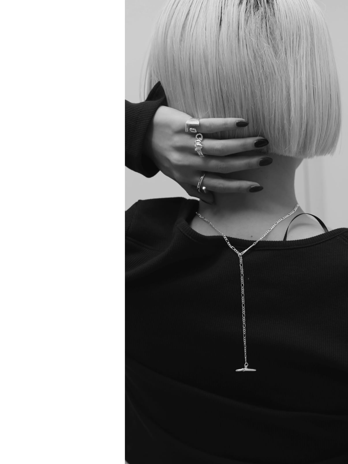 s925 Figaro Hook Necklace | Lncs