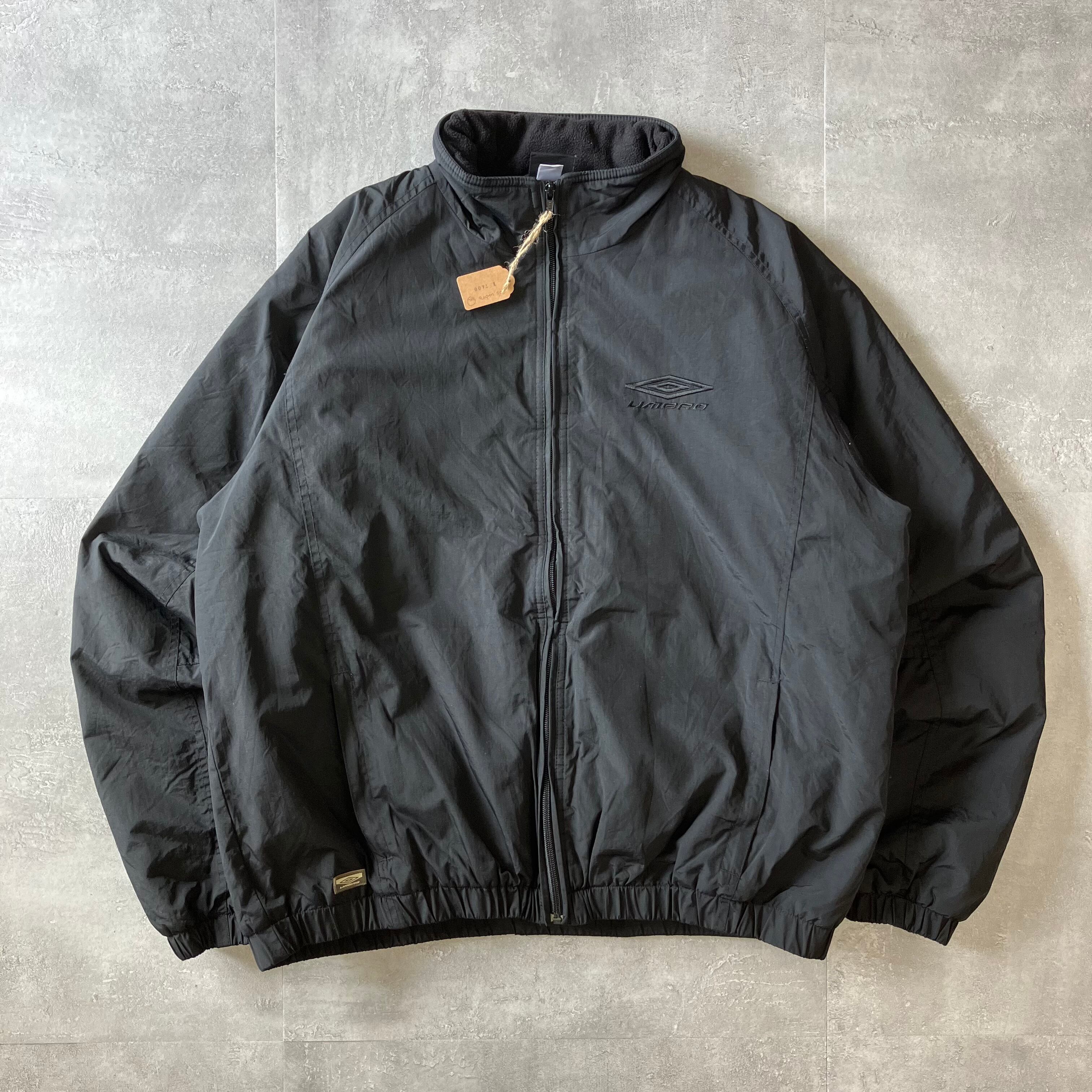 UMBRO 90s オールブラック ナイロンジャケット 刺繍 No.1480