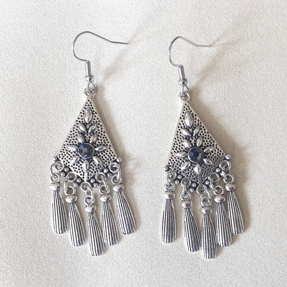 エスニック ピアス シルバー 3個セット フリンジ タッセル ボヘミアン