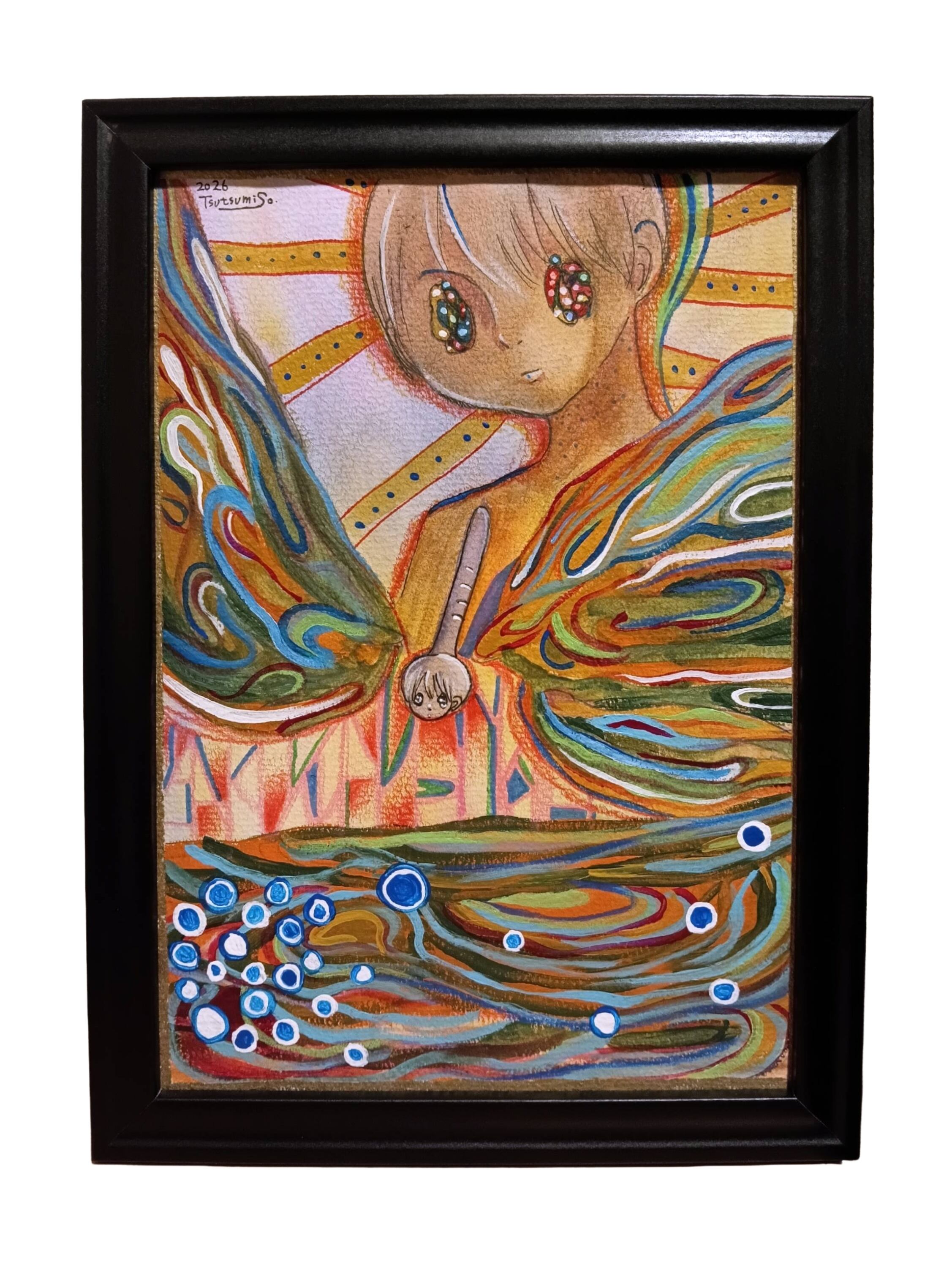 美人画 肉筆画 墨絵 水墨画 原画 現品限り #手 #花 | PAY ID